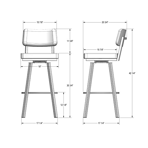 Shiny Charcoal Grey PVC Swivel Bar Stool F916