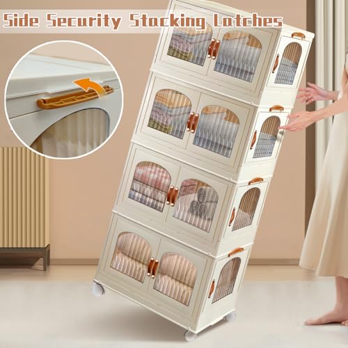3 Pack 25.2 Gallon Collapsible Plastic Storage Bins with Lids O630