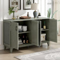 4 Door Wooden Sideboard with Adjustable Shelves and Metal Handles S6736