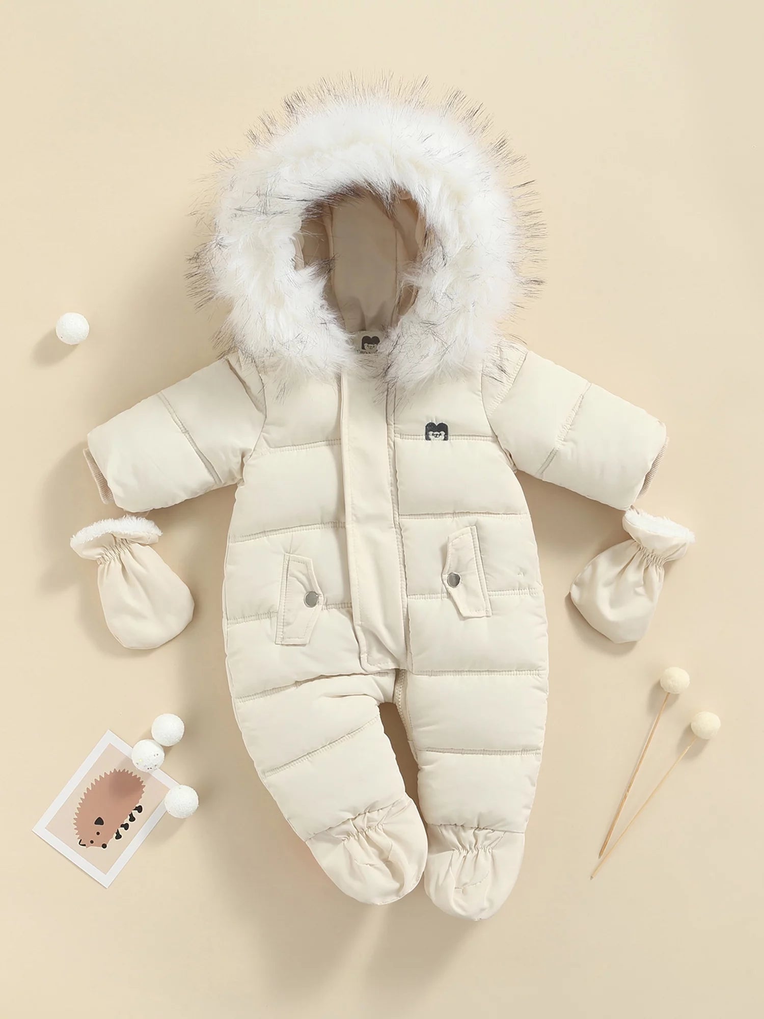 Infant Baby Snowsuit Hooded Puffer Jacket T107