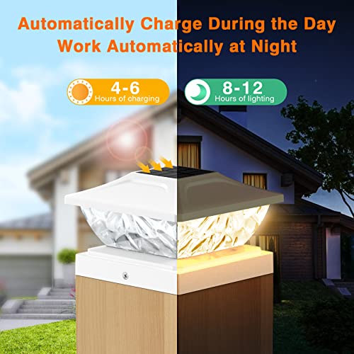 12 Pack Solar Post Cap Lights for 4x4 4.5x4.5 5x5 Posts M6102