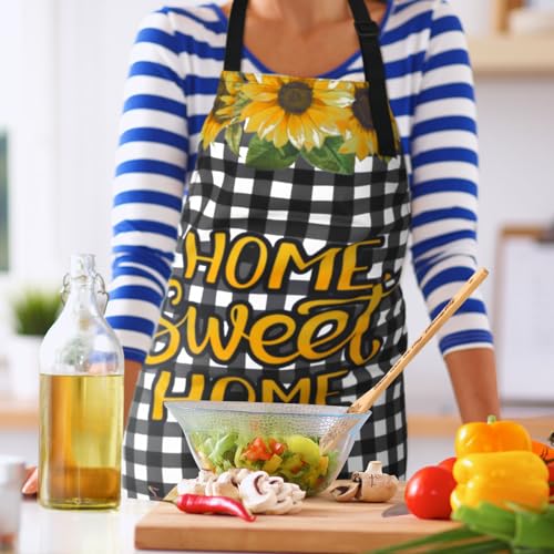 13 Pcs Bee Sunflower Kitchen Decor Set with Wooden Spoons, Kitchen Towels, Apron, Oven Mitts, Pot Holders Q279
