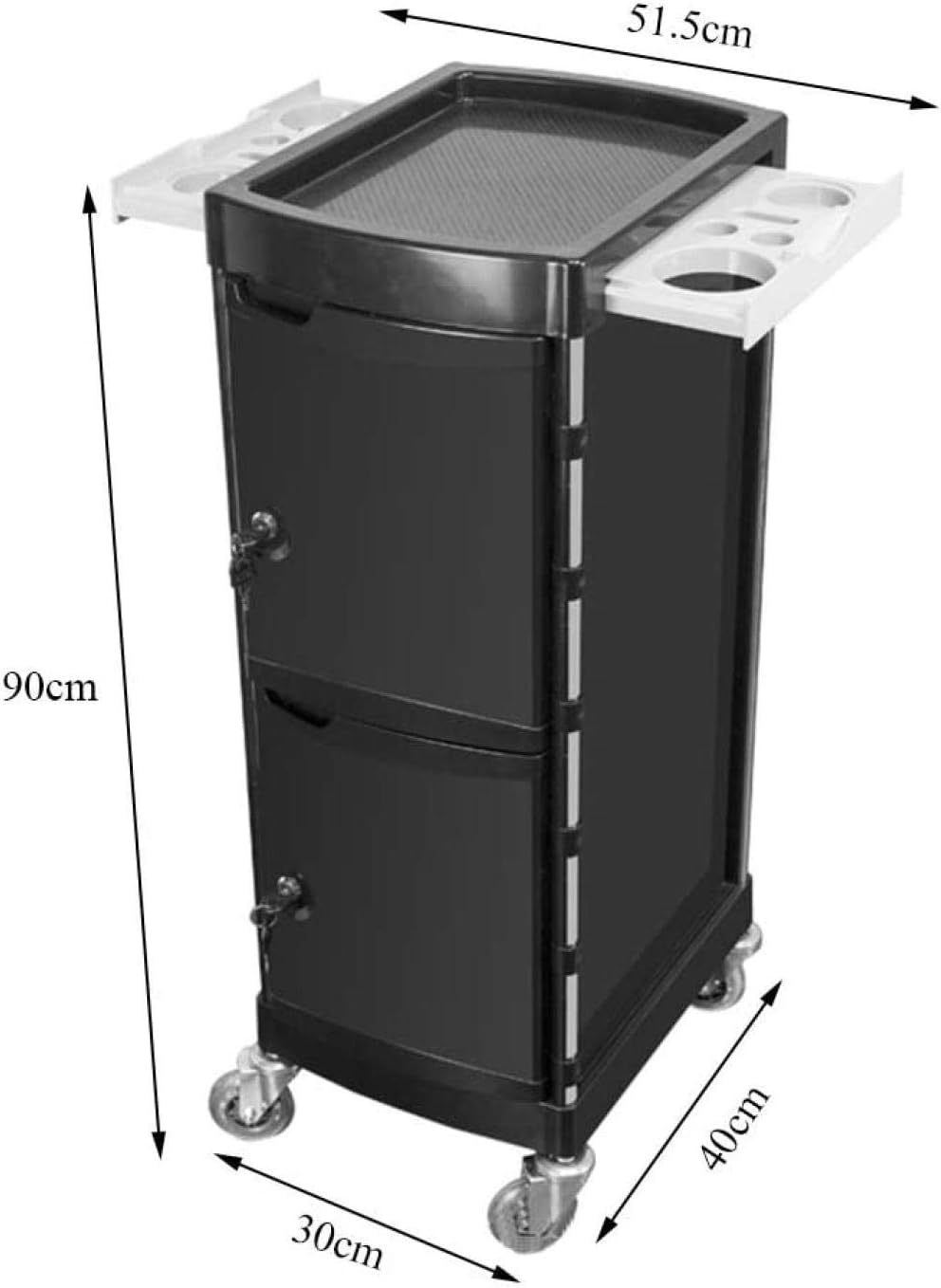 6 Drawers Rolling Cart with Lockable Cabinet Door B9004