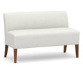 Modular Upholstered Banquette with Basketweave Slub Ivory R81538