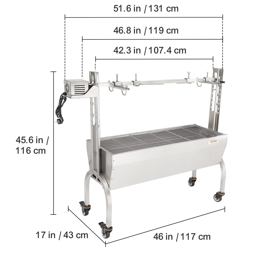 50W 90lbs Rotisserie BBQ Grill T360018