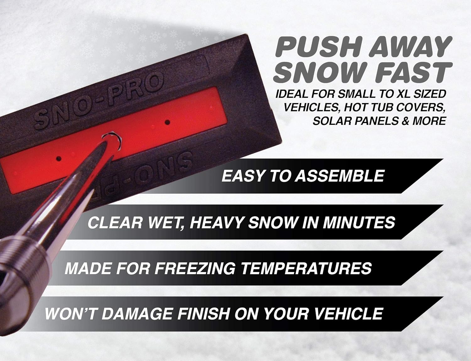 48 Inch Push-Broom Design Non-Scratch Automotive Snow Broom – 2 Pack A5715