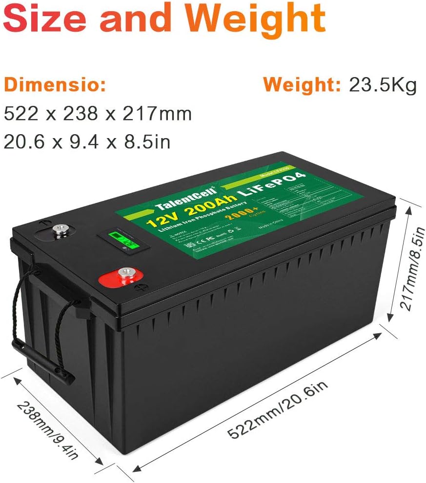 12V 200Ah Lithium Iron Phosphate Deep Cycle Battery Pack D83351
