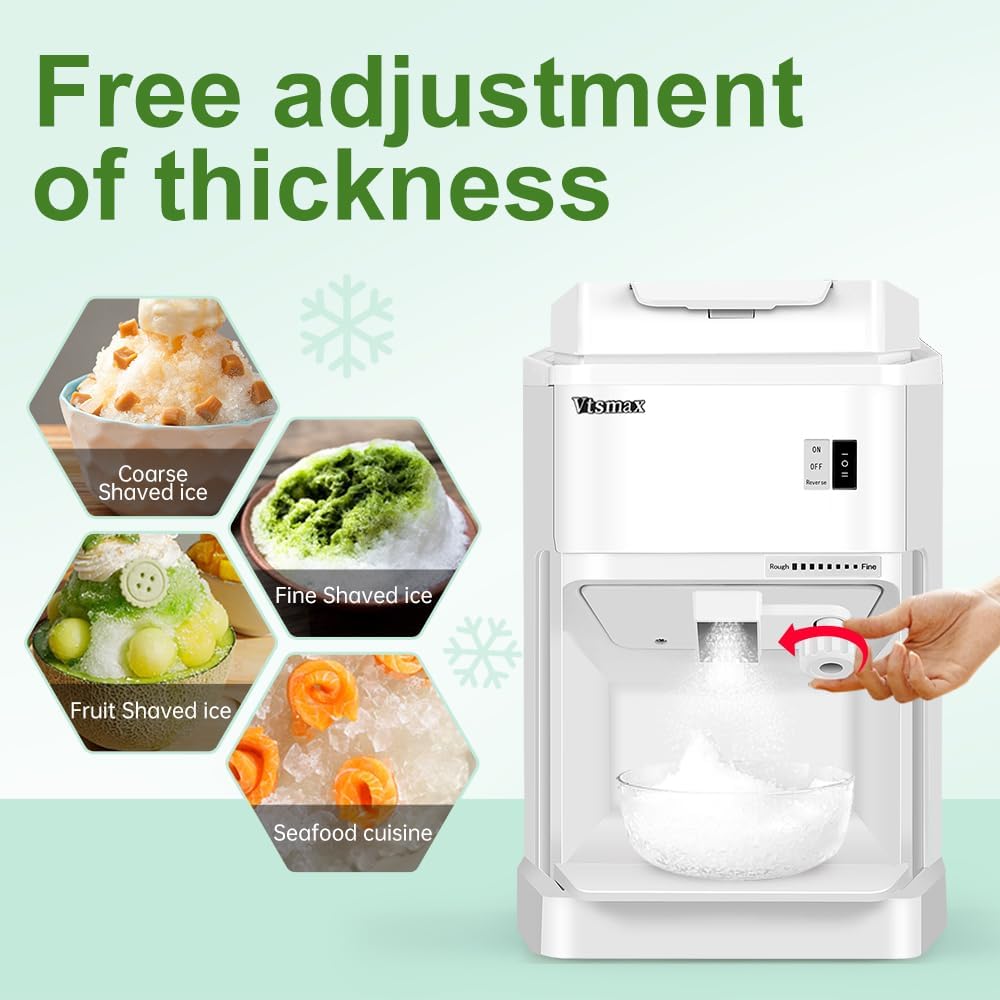 Electric Ice Shaver, 350W Snow Cone Machine, Ice Shaving Machine 440LBs/hr D5462