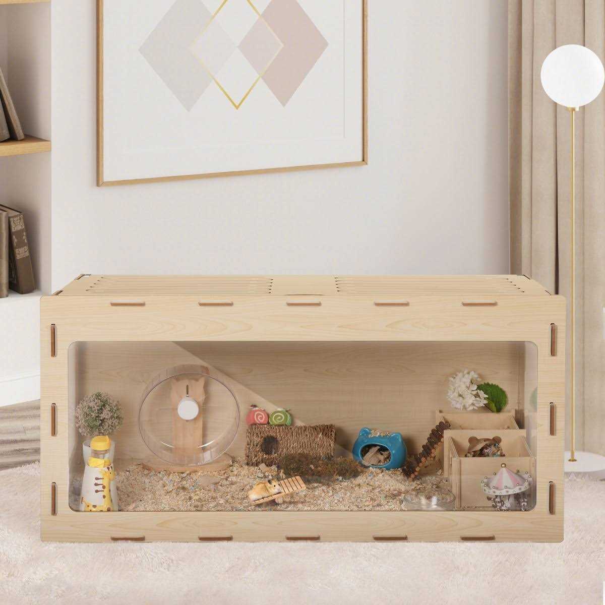 Wooden Hamster Cage Small Animal Hutch K9331