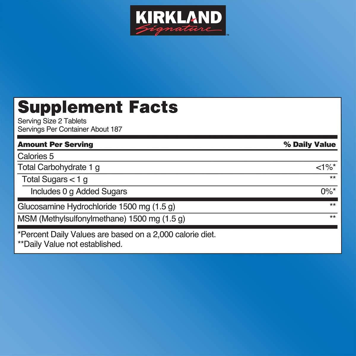 375 Tablets Glucosamine with MSM (2 Pack) J603