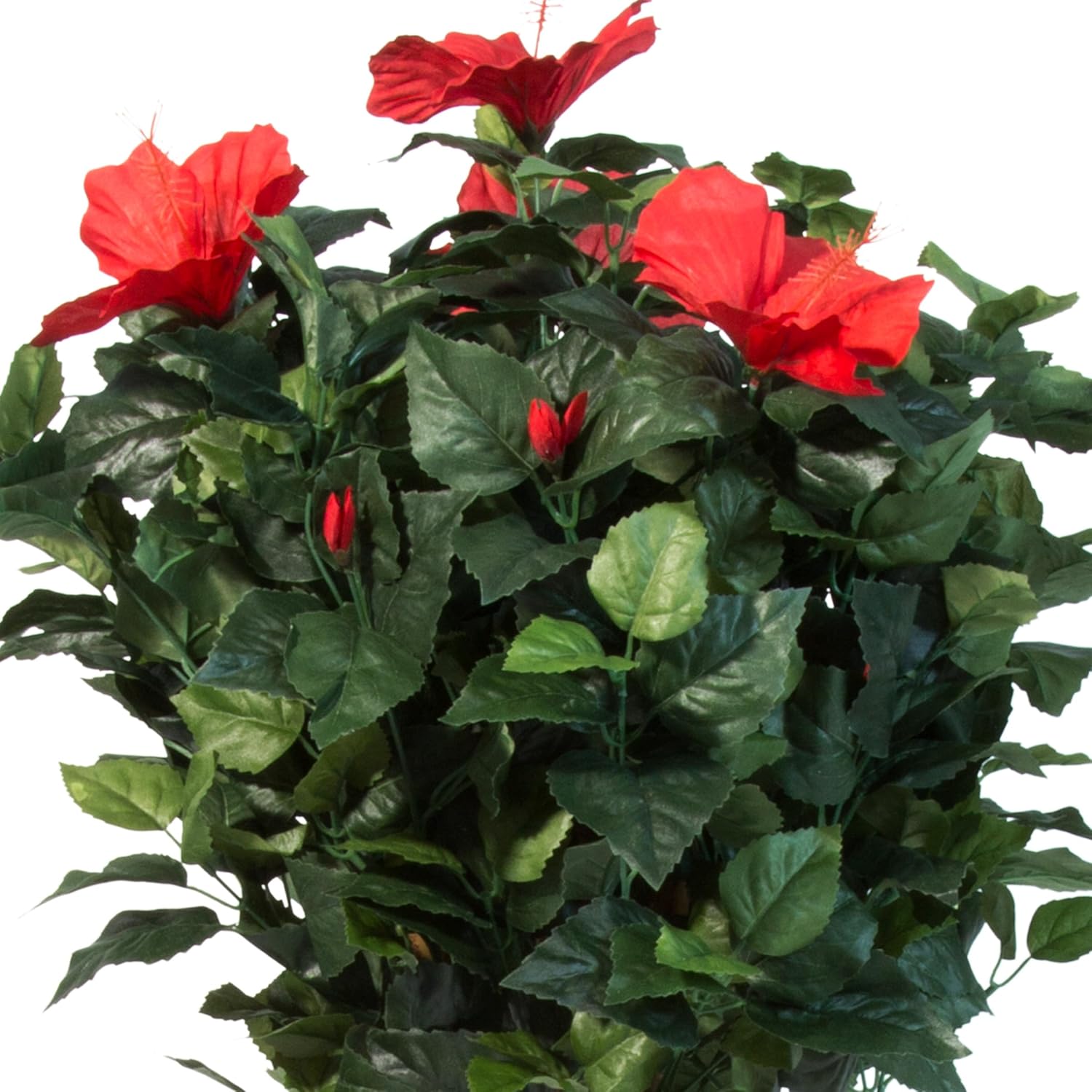 48-Inch UV-Resistant Artificial Hibiscus Plant with Pink Flowers S480