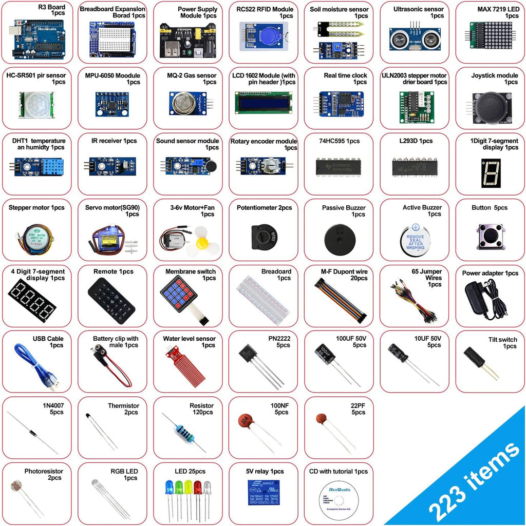 67 Items Arduino UNO R3 Starter Kit Pack of 2 N383792