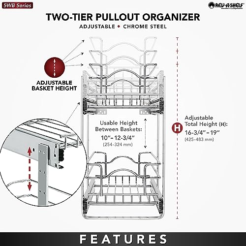 Steel Wire 2 Tier Pull Out Cabinet Organizer K751734