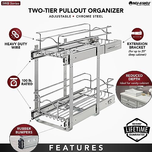Steel Wire 2 Tier Pull Out Cabinet Organizer K751734