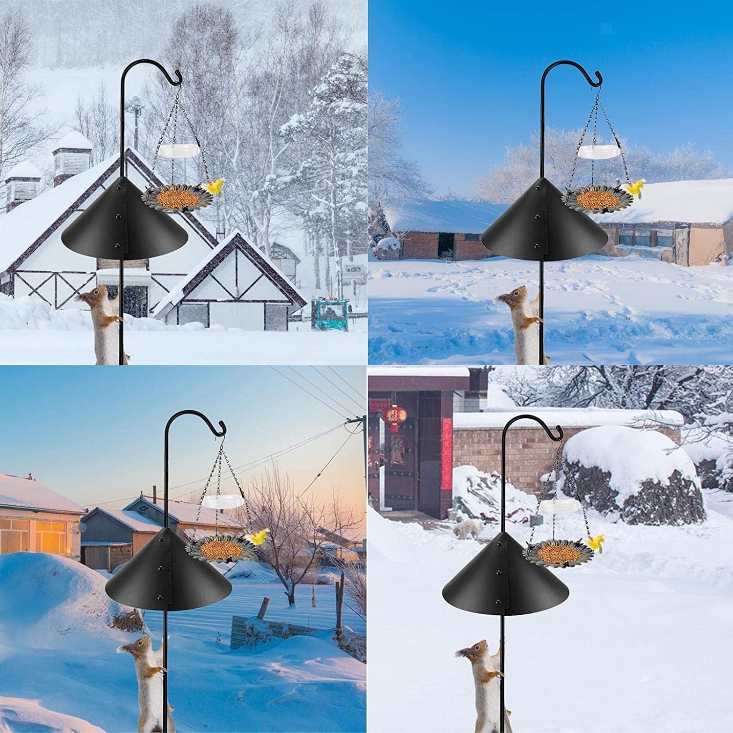 14 Inch Wide Squirrel Baffle for Bird Feeder Pole, PP Squirrel Proof Baffle (2 Pack) E4219