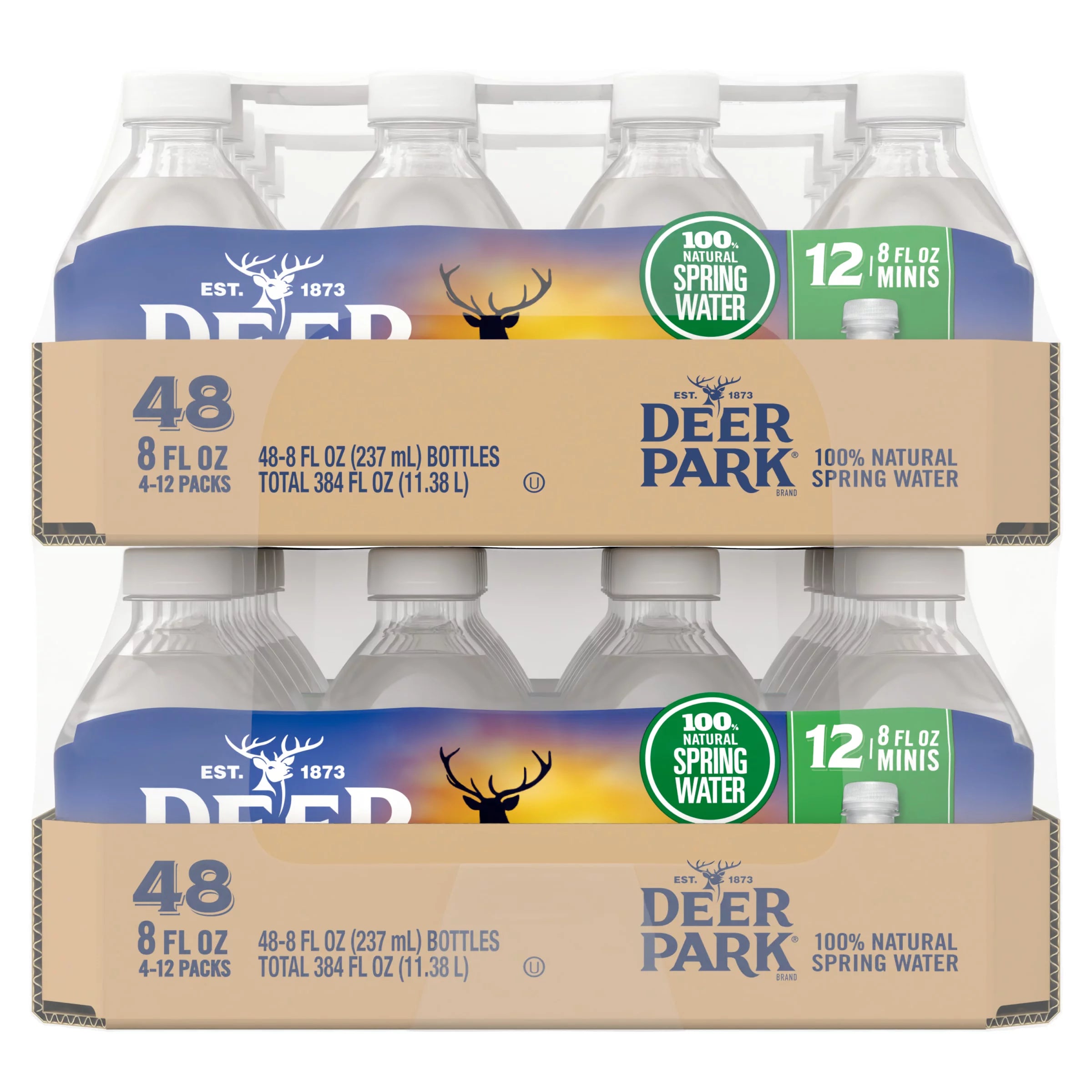 100% Natural Spring Water, 8-ounce Plastic Bottles (Total of 48) P364068
