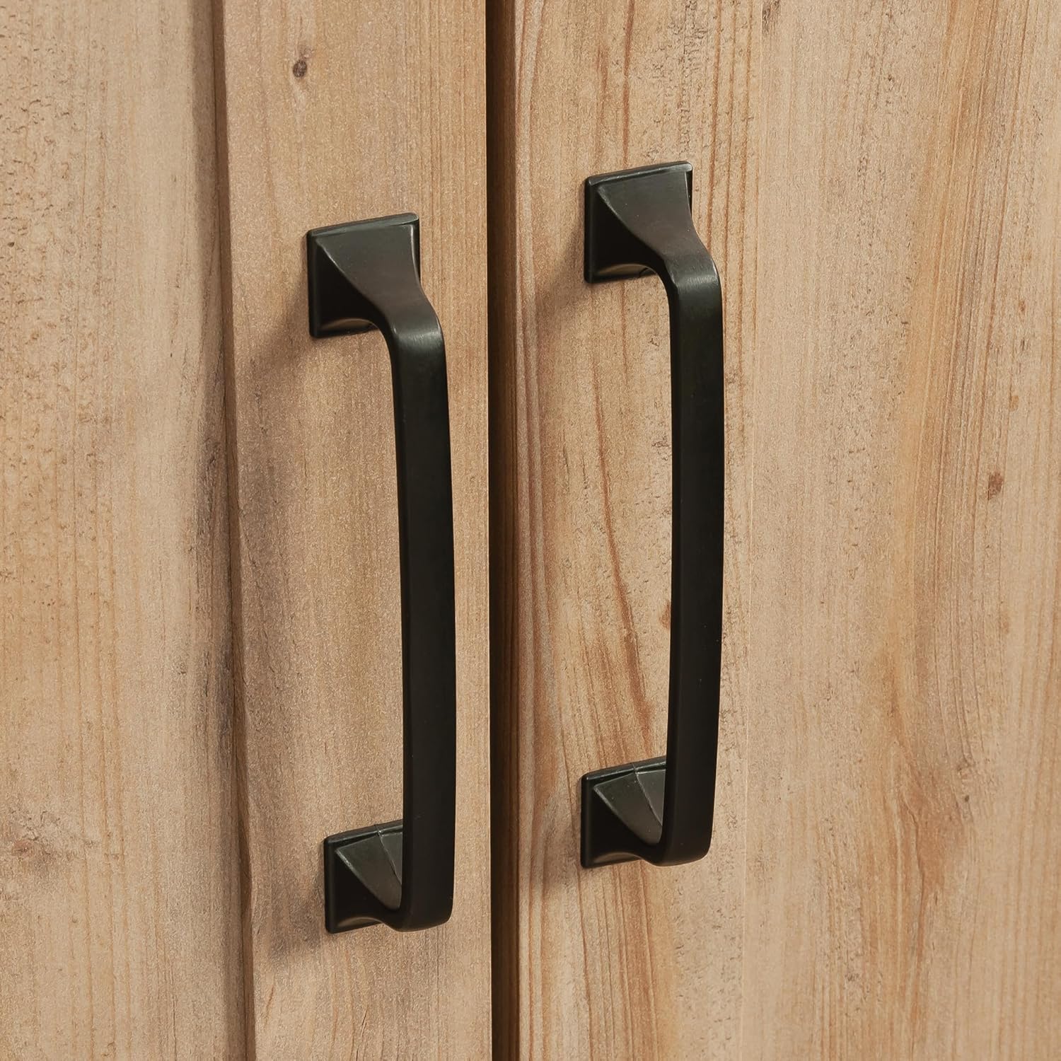 Khaki Pine Finish Bookcase with Doors P2833