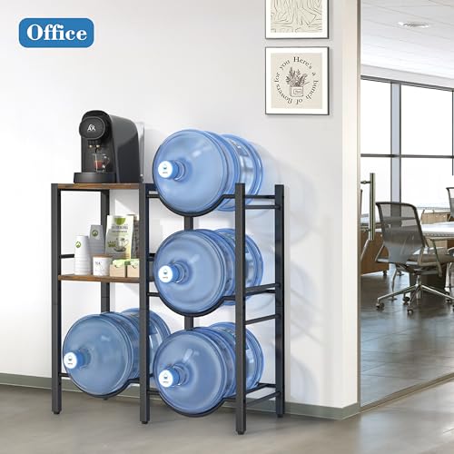 5 Gallon Water Jug Holder with Wood Storage Shelves Y67233