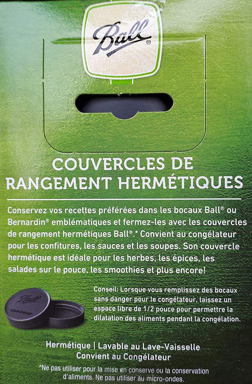 Black Plastic Leak-Proof Lids for Canning Jars, 6/Pack I123