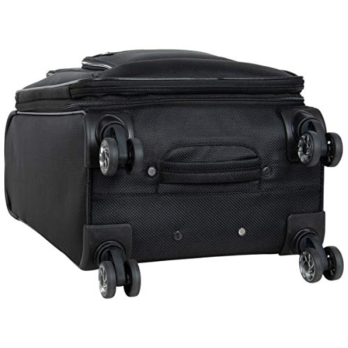 Black 20-Inch Lightweight Softside Expandable 8-Wheel Spinner Luggage Y2194