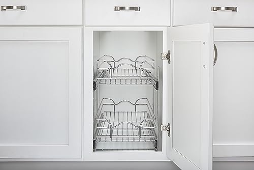 Steel Wire 2 Tier Pull Out Cabinet Organizer K751734