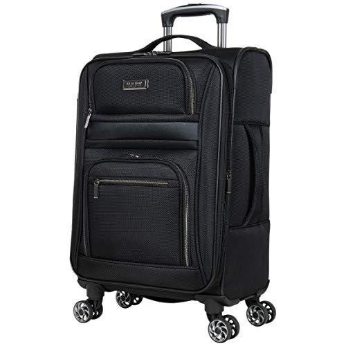 Black 20-Inch Lightweight Softside Expandable 8-Wheel Spinner Luggage Y2194