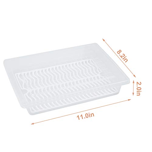 Plastic Food Storage Containers with Removable Drain Plate and Lid, Stackable (4, Large) Q22483
