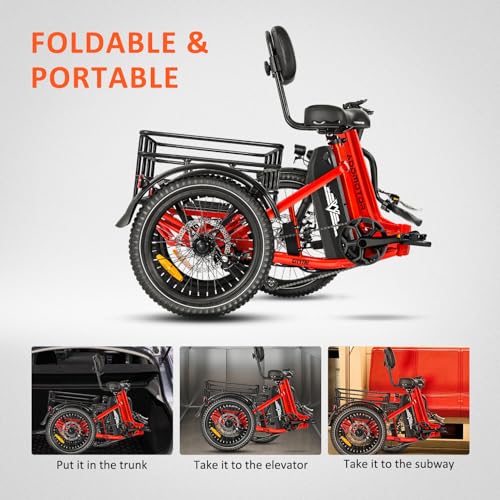 750W Folding Electric Tricycle with 960Wh Battery U793