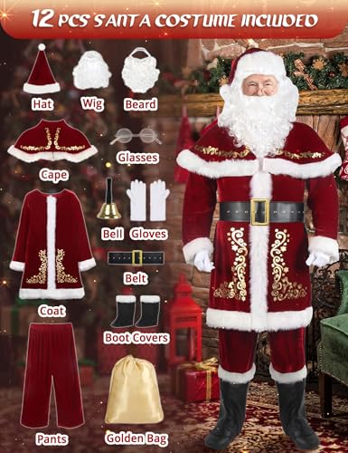 12pcs Deluxe Santa Claus Costume X928752
