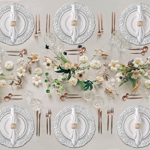 Gold 13" Mirror Plastic Charger Plates Set of 6 B7592