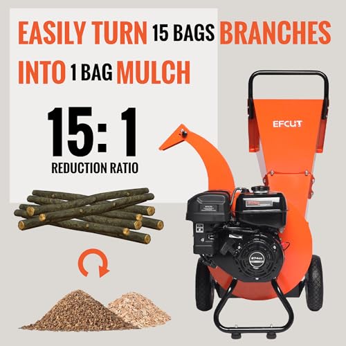 7 HP 212cc Gas Powered Wood Chipper Shredder Mulcher J97954