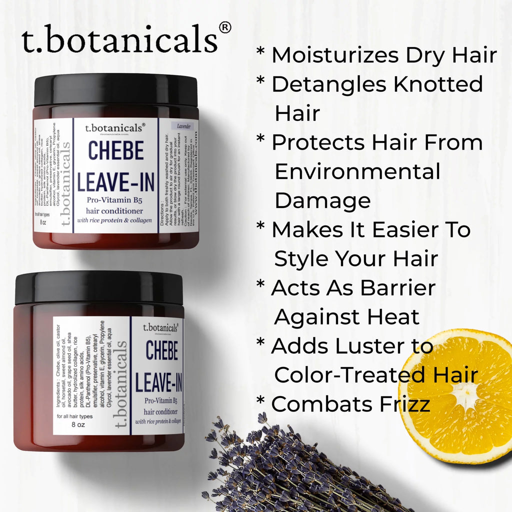 Chebe Leave In Conditioner with Provitamin B5, Chebe Butter, Chebe Powder, Chebe Oil, Silk Amino Acids, Collagen, 8 oz D8937