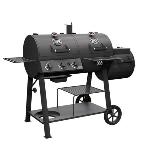 Black Charcoal and Gas Smoker & Grill Y36487