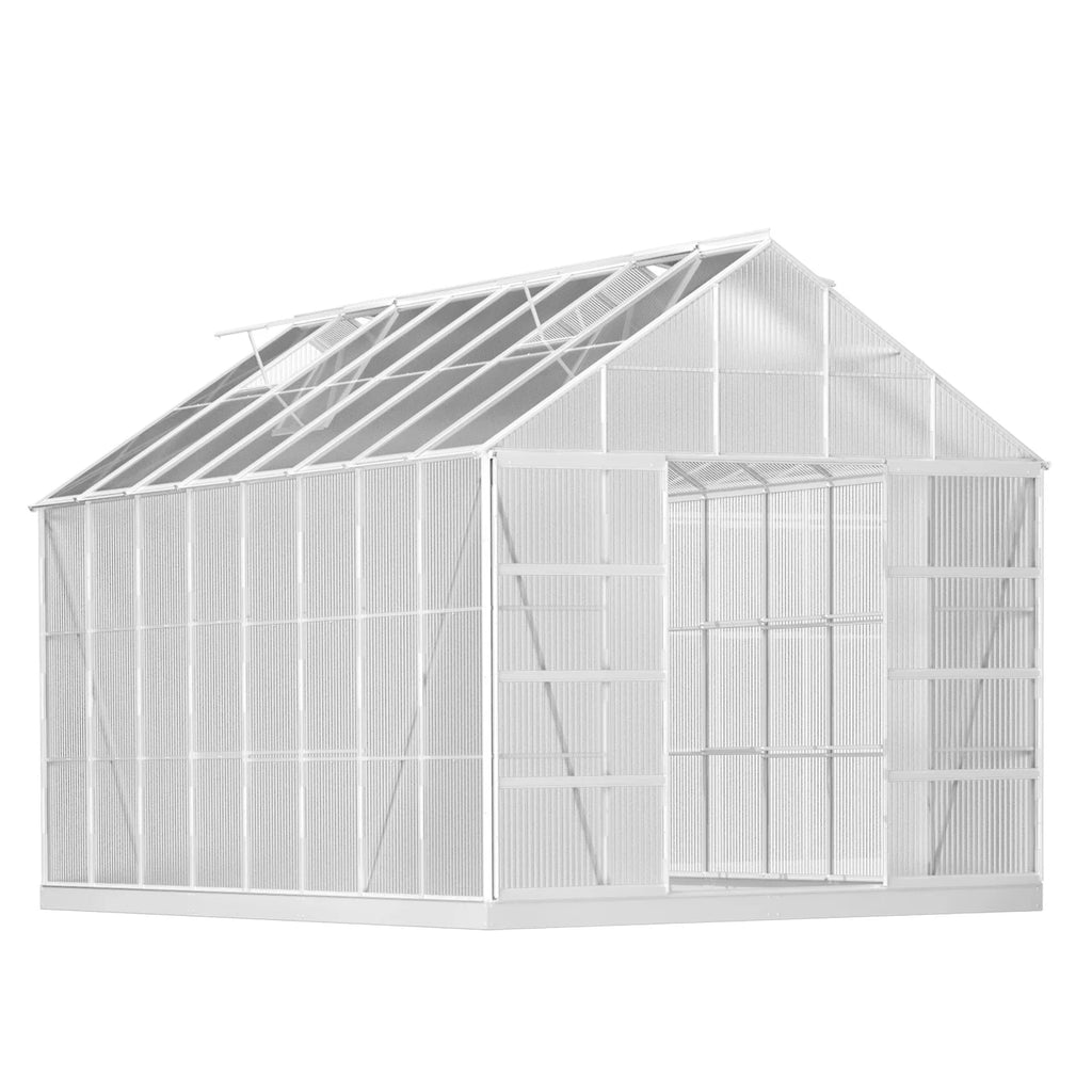 10' x 16' Walk-in Greenhouse with Aluminum Frame and Adjustable Roof Vent J4958