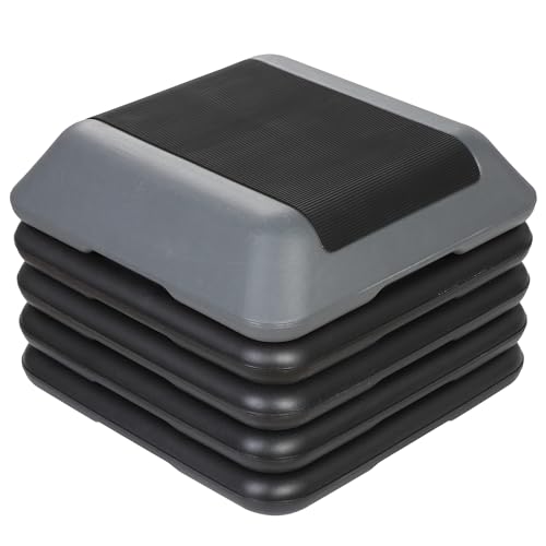 Aerobic Step Exercise Platform with 4 Risers Adjustable Height 4"-6''-8''-10''-12" E159