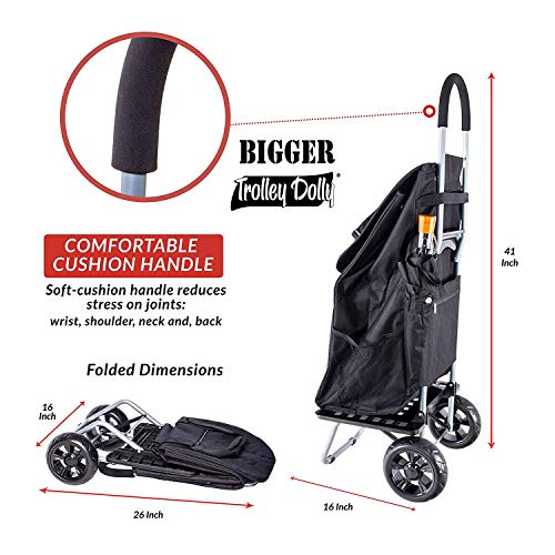 Black Foldable Shopping Grocery Cart E9718
