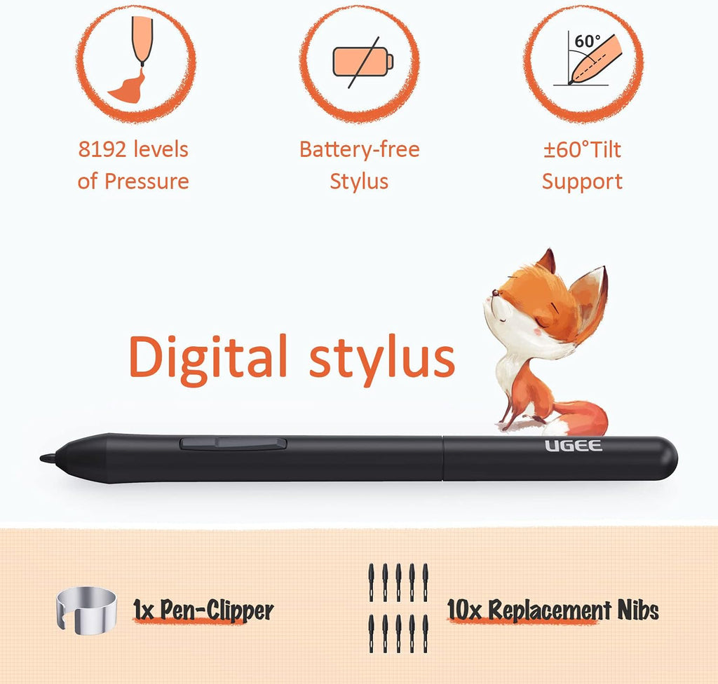 Graphics Drawing Tablet with Battery-Free Stylus Y3612