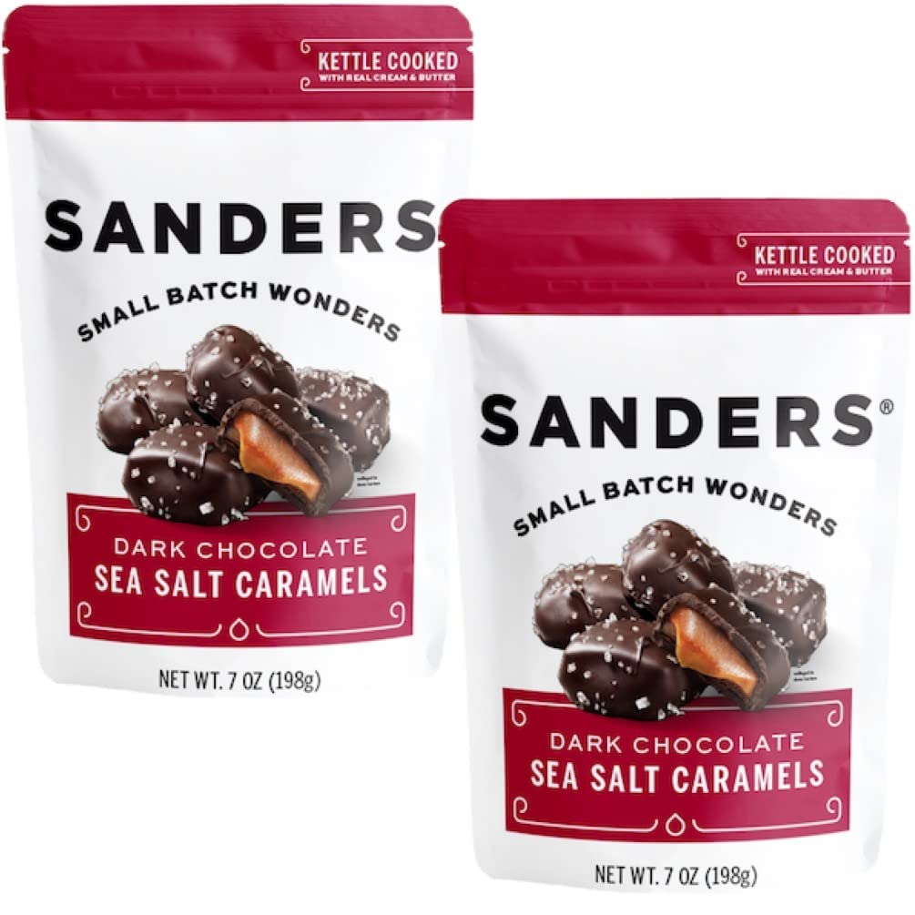 Dark Chocolate Sea Salt Caramels - 7 ounce bag - Pack of 2 W8474