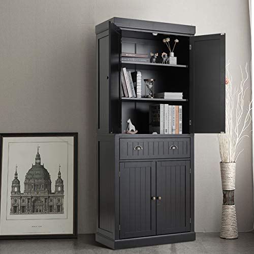 72" Gray Storage Cabinet with Doors and Adjustable Shelves N6838