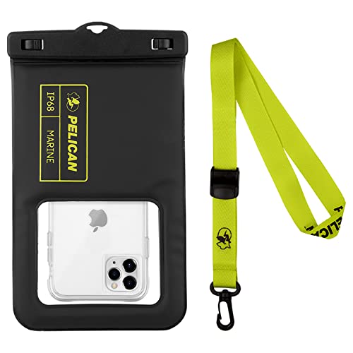 IP68 Waterproof Floating Phone Pouch Black Hi Vis Yellow Regular and XL Size C967