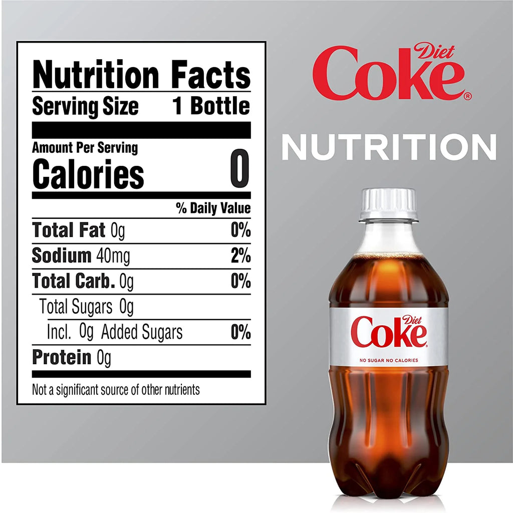 12 Fl Oz 8 Pack Bottles Diet Coca-Cola Soda Pop K4847