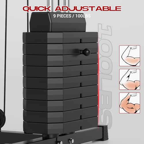 Full Body Workout Station with 100LBS Weight Stack I171