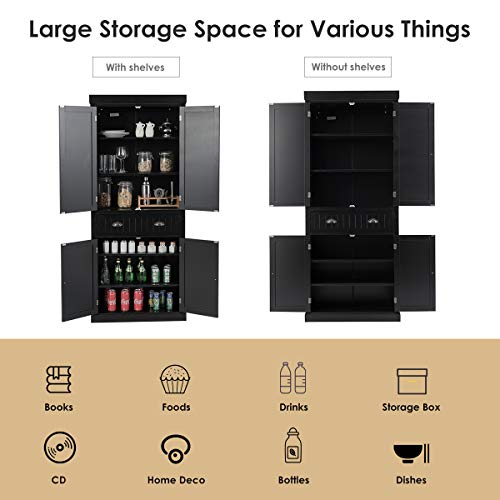 72" Gray Storage Cabinet with Doors and Adjustable Shelves N6838
