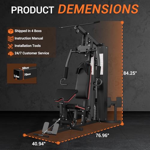 Multifunctional Home Gym Equipment with 150LBS Weight Stack U115
