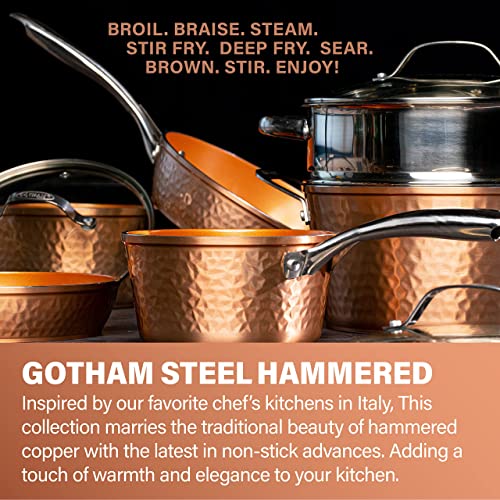 10 Pc Non Stick Copper Cookware Set with 12 Inch Nonstick Skillet D25691