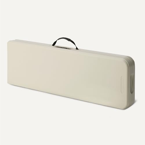 6ft White Folding Bench with Carrying Handle E7436