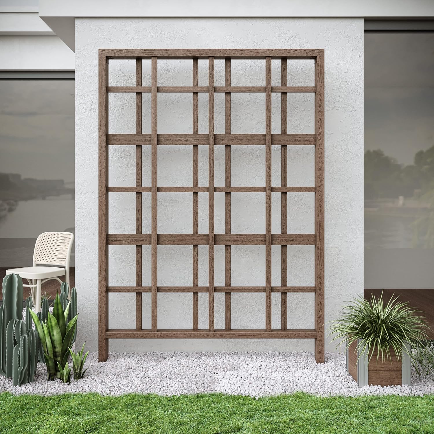Espresso Brown Embossed Vinyl Privacy Screen, 60 inch L x 84 in H X436818