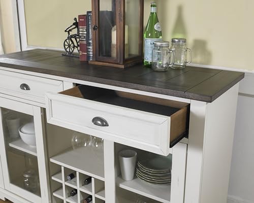 Dark Oak & White Server H6838