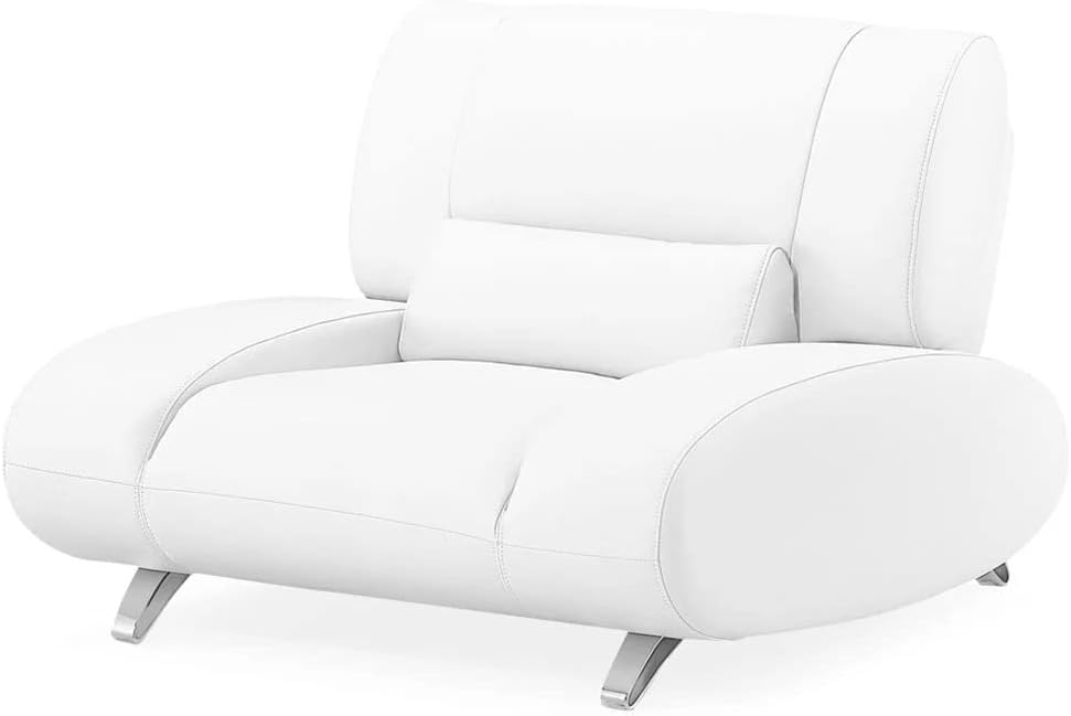 White Microfiber Leather Chair C6736