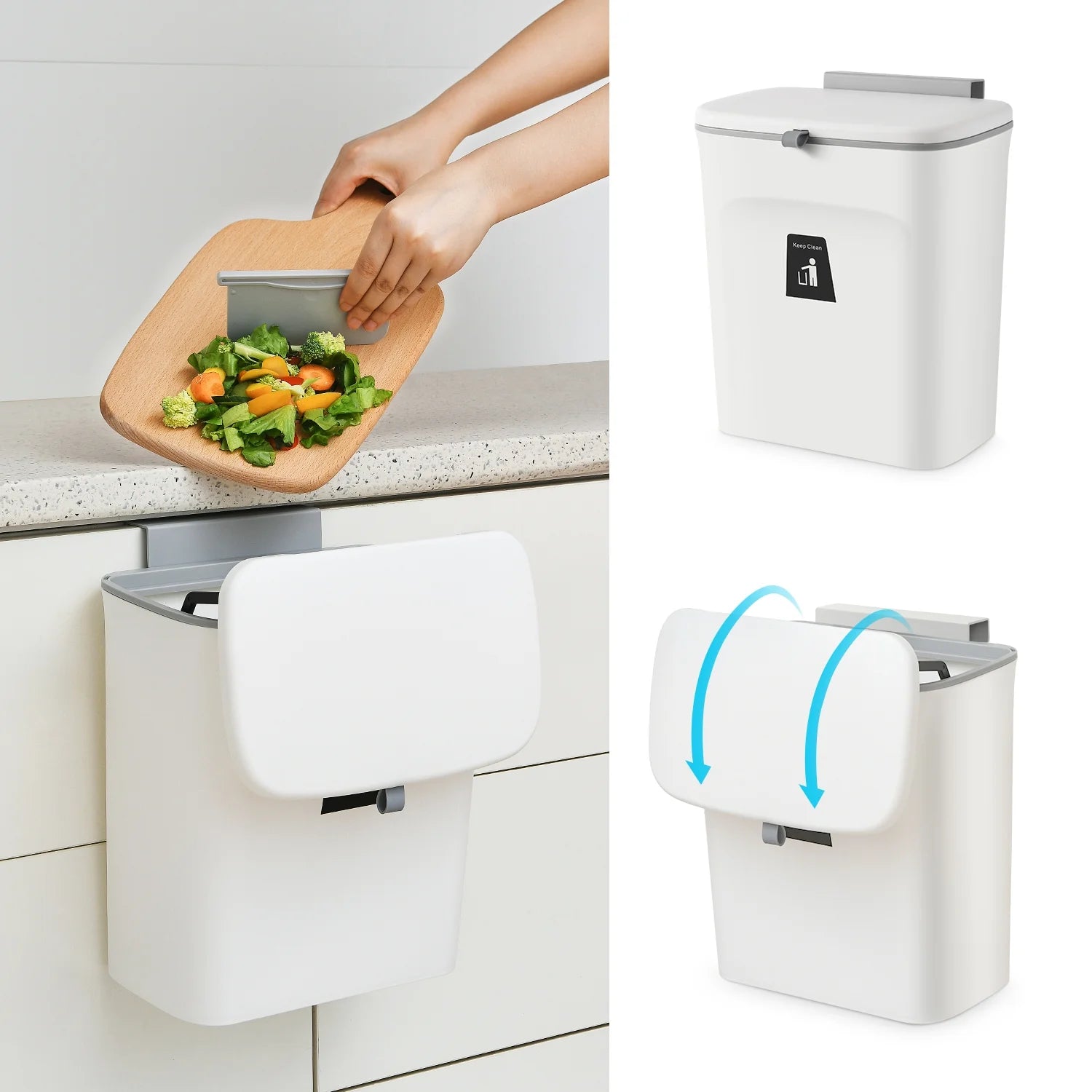2.4 Gal Hanging Trash Can with Lid Z427934